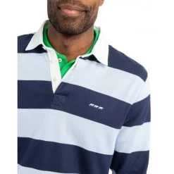 Sweat Avec Manches Longues Et Col Polo Mise Au Green Coton Marine -Passons à la mode masculine ! 115821 151119vt sweat avec manches longues et col polo mise au green coton marine 03 600x600