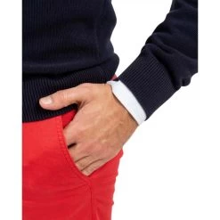 Pull Avec Manches Longues Et Col Polo Mise Au Green Coton Marine -Passons à la mode masculine ! 115828 151109vt pull avec manches longues et col polo mise au green coton marine 04 600x600