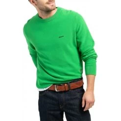 Pull Col Rond Mise Au Green En Coton Avec Manches Longues Vert