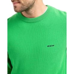 Pull Col Rond Mise Au Green En Coton Avec Manches Longues Vert -Passons à la mode masculine ! 115836 151096vt pull col rond mise au green en coton avec manches longues vert 03 600x600