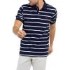 Polo Avec Manches Courtes Et Col Polo Mise Au Green Coton Et Lin Mélangé Marine Rayé -Passons à la mode masculine ! 115844 151081vt polo avec manches courtes et col polo mise au green coton et lin melange marine raye 01 600x600