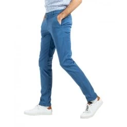 Pantalon Mise Au Green En Coton Bleu