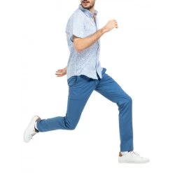 Pantalon Mise Au Green En Coton Bleu -Passons à la mode masculine ! 115875 151030vt pantalon mise au green en coton bleu 07 600x600