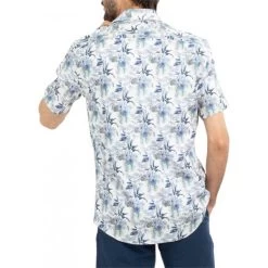 Chemise Avec Manches Courtes Et Col Français Mise Au Green Lin Et Coton Blanche -Passons à la mode masculine ! 115890 150995vt chemise avec manches courtes et col francais mise au green lin et coton blanche 02 600x600