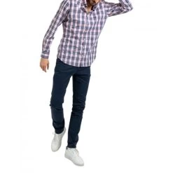 Chemise Avec Manches Longues Et Col Américain Mise Au Green Lin Rose Carreaux -Passons à la mode masculine ! 115897 150983vt chemise avec manches longues et col americain mise au green lin rose carreaux 05 600x600