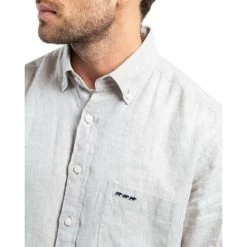 Chemise Avec Manches Courtes Et Col Américain Mise Au Green Lin Naturel -Passons à la mode masculine ! 115922 150946vt chemise avec manches courtes et col americain mise au green lin naturel 03 600x600