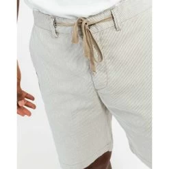 Short Chino Mise Au Green Lin Et Coton Beige Rayé -Passons à la mode masculine ! 115949 150913vt short chino mise au green lin et coton beige raye 03 600x600