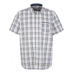 Chemise Avec Manches Courtes Et Col Français Tom Tailor + Coton Blanche Carreaux