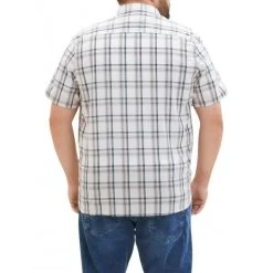 Chemise Avec Manches Courtes Et Col Français Tom Tailor + Coton Blanche Carreaux -Passons à la mode masculine ! 116247 147822vt chemise avec manches courtes et col francais tom tailor coton blanche carreaux 04 600x600