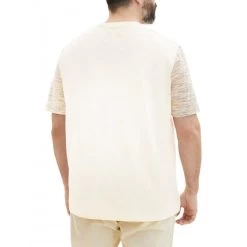 T-shirt Avec Manches Courtes Et Col Rond Tom Tailor + Coton écru Chiné -Passons à la mode masculine ! 116255 147814vt t shirt avec manches courtes et col rond tom tailor coton ecru chine 03 600x600