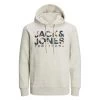 Sweat à Capuche Avec Manches Longues Et Col Croisé Jack & Jones + Coton Mélangé écru