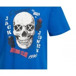 T-shirt Avec Manches Courtes Et Col Rond Jack & Jones + Coton Bleu -Passons à la mode masculine ! 116361 145056vt t shirt avec manches courtes et col rond jack et jones coton bleu 03 600x600