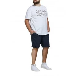 Short Jack & Jones + Bowie Short Grande Taille Coton Marine -Passons à la mode masculine ! 116380 145037vt short jack et jones bowie short grande taille coton marine 05 600x600