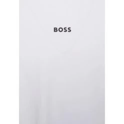 T-shirt Boss En Coton Stretch Blanc à Coupe Droite Et Logo Brodé -Passons à la mode masculine ! 116386 143907vt t shirt boss en coton stretch blanc a coupe droite et logo brode 03 600x600