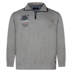 Sweat Col Montant Redfield En Coton Mélangé Avec Manches Longues Gris Chiné