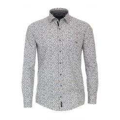 Chemise Casa Moda En Coton Régular Avec Manches Longues Et Col Français Blanche Liberty