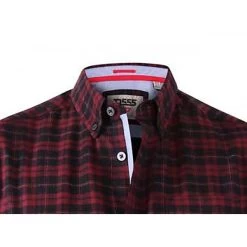 Chemise Duke Holton En Coton Ajustée Avec Manches Longues Et Col Italien Rouge à Carreaux -Passons à la mode masculine ! 116557 138031vt chemise duke holton en coton ajustee avec manches longues et col italien rouge a carreaux 03 600x600