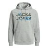Sweat Jack & Jones + En Coton Mélangé Avec Manches Longues Et Col à Capuche Gris -Passons à la mode masculine ! 116664 123313vt sweat jack et jones en coton melange avec manches longues et col a capuche gris 01 600x600