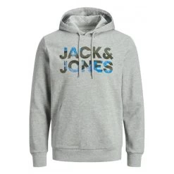 Sweat Jack & Jones + En Coton Mélangé Avec Manches Longues Et Col à Capuche Gris