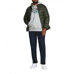 Sweat Jack & Jones + En Coton Mélangé Avec Manches Longues Et Col à Capuche Gris -Passons à la mode masculine ! 116664 123313vt sweat jack et jones en coton melange avec manches longues et col a capuche gris 05 600x600