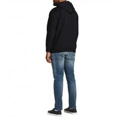 Sweat Jack & Jones + En Coton Mélangé Avec Manches Longues Et Col à Capuche Noir -Passons à la mode masculine ! 116665 123312vt sweat jack et jones en coton melange avec manches longues et col a capuche noir 04 600x600