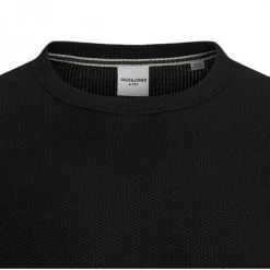 Pull Avec Manches Longues Et Col Rond Jack & Jones + Aaron Coton Noir Maille Piquée -Passons à la mode masculine ! 116671 123301vt pull avec manches longues et col rond jack et jones aaron coton noir maille piquee 03 600x600