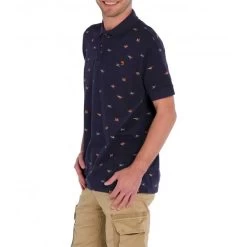 Polo J&JOY En Coton Avec Manches Courtes Et Col Français Bleu Marine Imprimé Oiseaux -Passons à la mode masculine ! 116742 112049vt polo jetjoy en coton avec manches courtes et col francais bleu marine imprime oiseaux 03 600x600