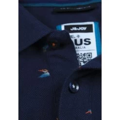Polo J&JOY En Coton Avec Manches Courtes Et Col Français Bleu Marine Imprimé Oiseaux -Passons à la mode masculine ! 116742 112049vt polo jetjoy en coton avec manches courtes et col francais bleu marine imprime oiseaux 05 600x600