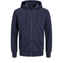 Sweat à Capuche JACK & JONES + BASIC En Coton Mélangé Bleu Marine
