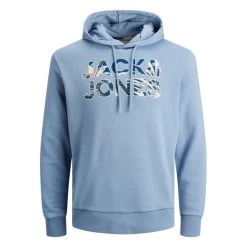 Sweat Jack & Jones + Avec Manches Longues Et Col Montant Bleu Ciel Avec Logo