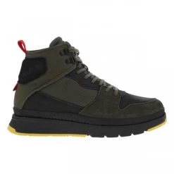 Baskets Montantes Palladium En Partie En Cuir Nubuck Olive à Semelle Semi-compensée