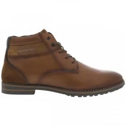 Boots Redskins En Cuir Marron à Talon Décroché Plat