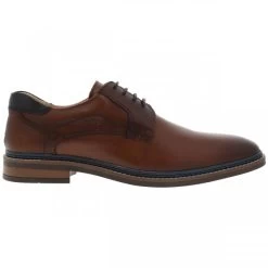 Derbies Redskins En Cuir Marron Cognac à Talon Décroché Bas