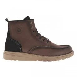 Bottines Redskins En Cuir Marron Et à Lacets Enduis