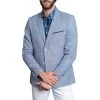 Blazer Avec Un Col Cubain Delahaye Bleu En Coton Et En Lin -Passons à la mode masculine ! 117125 150038vt blazer avec un col cubain delahaye bleu en coton et en lin 01 600x600