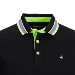 Polo En Maille Piquée Jack & Jones + Paulos En Coton Avec Manches Courtes Et Col Boutonné Noir -Passons à la mode masculine ! 117139 143884vt polo en maille piquee jack et jones paulos en coton avec manches courtes et col boutonne noir 03 600x600