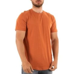 T-shirt Calvin Klein Coton Avec Manches Courtes Et Col Rond Orange
