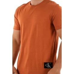 T-shirt Calvin Klein Coton Avec Manches Courtes Et Col Rond Orange -Passons à la mode masculine ! 117281 153140vt t shirt calvin klein coton avec manches courtes et col rond orange 05 600x600