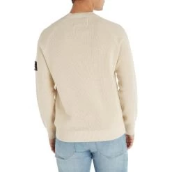 Pull Calvin Klein Coton Avec Manches Longues Et Col Rond écru -Passons à la mode masculine ! 117284 153117vt pull calvin klein coton avec manches longues et col rond ecru 04 600x600