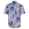 Chemise Bande Originale En Coton Avec Manches Courtes Et Col Américain Bleue Fleurie -Passons à la mode masculine ! 117335 153792vt 153792vt 01 600x600