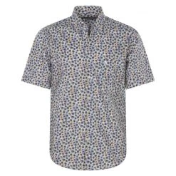 Chemise Bande Originale En Coton Avec Manches Courtes Et Col Américain Multicolore