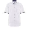 Chemise Bande Originale En Coton Blanc à Petits Losanges Bleu à Coupe Droite -Passons à la mode masculine ! 117361 110958vt chemise bande originale en coton blanc a petits losanges bleu a coupe droite 01 600x600
