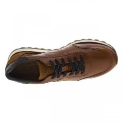 Sneakers Bugatti En Cuir Marron Cognac à Semelle Running -Passons à la mode masculine ! 117798 20177ch sneakers bugatti en cuir marron cognac a semelle running 05 600x600