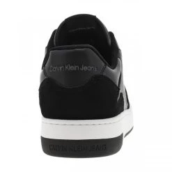 Calvin Klein Jeans Sneakers Tennis Calvin Klein En Cuir Noir à Semelle Blanche Semi-compensée Et Lacets Plats -Passons à la mode masculine ! 117985 20197ch sneakers tennis calvin klein en cuir noir a semelle blanche semi compensee et lacets plats 04 600x600