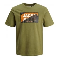 T-shirt Jack & Jones Avec Manches Courtes Et Col Rond Vert Kaki
