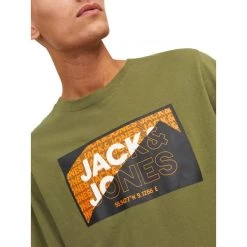T-shirt Jack & Jones Avec Manches Courtes Et Col Rond Vert Kaki -Passons à la mode masculine ! 118063 153680vt t shirt jack et jones avec manches courtes et col rond vert kaki 05 600x600