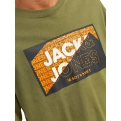 T-shirt Jack & Jones Avec Manches Courtes Et Col Rond Vert Kaki -Passons à la mode masculine ! 118063 153680vt t shirt jack et jones avec manches courtes et col rond vert kaki 06 600x600