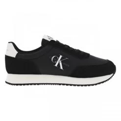 Calvin Klein Jeans Baskets Running Calvin Klein Cuir Nubuck Noir à Semelle Surélevée
