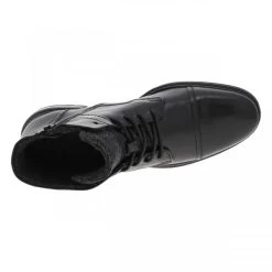 Bottines Bugatti Fourrées, En Cuir Lisse Noir à Talon Décroché Bas -Passons à la mode masculine ! 118288 20151ch bottines bugatti fourrees en cuir lisse noir a talon decroche bas 05 600x600