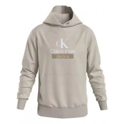 Sweat à Capuche Calvin Klein Avec Manches Longues Et Col à Capuche Beige